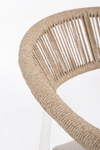 Кресло лаунж плетеное с подушкой Garden Relax Jandia алюминий, роуп, полиэстер белый, бежевый Фото 7