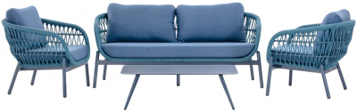 Комплект лаунж мебели Grattoni Elba Rope алюминий, роуп, олефин синий Фото 1