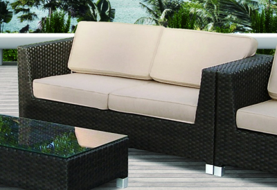 Диван плетеный двухместный JOYGARDEN Malaga алюминий, искусственный ротанг темно-коричневый Фото 1