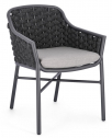 Кресло плетеное с подушкой Garden Relax Everly алюминий, роуп, олефин антрацит, серый Фото 1