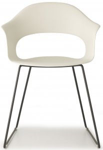 Кресло пластиковое Scab Design Lady B sledge frame сталь, технополимер антрацит, лен Фото 1