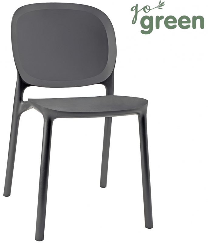 Стул пластиковый Hug Go Green, антрацит