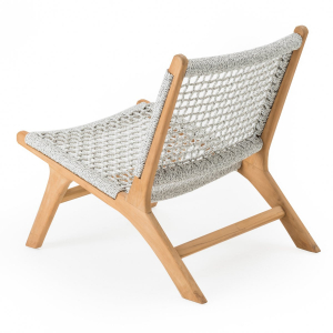 Комплект плетеной лаунж мебели RosaDesign Zante тик, алюминий, роуп, ткань натуральный, белый, серый Фото 3