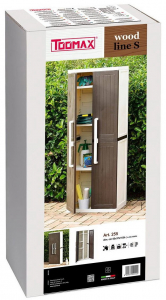 Шкаф пластиковый двухдверный Toomax Wood Line S пластик молочный, антрацит Фото 3