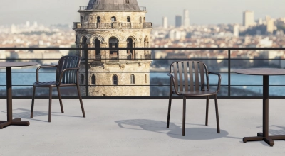 Кресло пластиковое PAPATYA Galata-K стеклопластик антрацит Фото 8