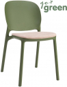 Стул пластиковый с обивкой Scab Design Hug технополимер, акрил оливковый Фото 1