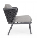 Лаунж-стул плетеный с подушками Garden Relax Harlow алюминий, роуп, олефин антрацит, графит Фото 4