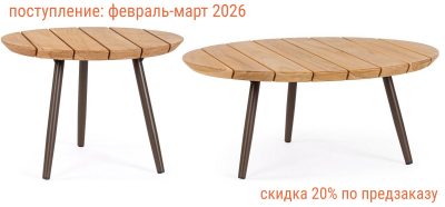 Комплект кофейных столиков BIZZ Talaia сталь, тик ява, натуральный Фото 1