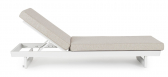 Шезлонг-лежак металлический Garden Relax Infinity алюминий, олефин белый, бежевый Фото 3