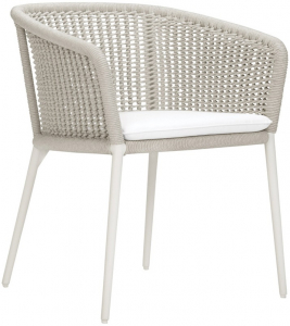 Кресло плетеное с подушками JANUS et Cie Knot алюминий, роуп, акрил окаменелость Фото 7