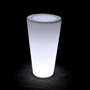 Кашпо пластиковое светящееся LED Cone полиэтилен белый Фото 1