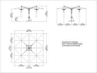 Зонт профессиональный четырехкупольный 6.24х6.24 м-thumbs-Фото3