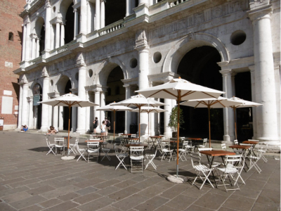 Зонт профессиональный Ø3.5 м Scolaro Palladio Standard дерево ироко, акрил слоновая кость Фото 11