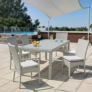 Стул металлический Garden Relax Antalys искусственный ротанг белый Фото 6
