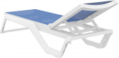Шезлонг-лежак пластиковый Siesta Contract Rio Pro стеклопластик, текстилен белый, синий Фото 6