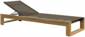 Шезлонг-лежак деревянный JANUS et Cie Matisse Teak тик, алюминий, поливинил натуральный, мокко Фото 1