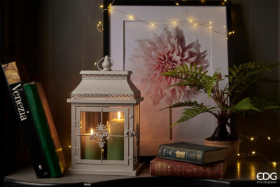 Набор из 2-х фонарей с полосами EDG Lantern металл светло-серый Фото 2