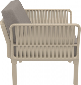 Кресло пластиковое с подушками Siesta Contract Portofino Lounge стеклопластик, полипропилен, полиэстер бежевый, светло-коричневый Фото 5