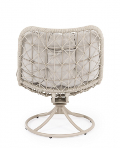 Кресло лаунж плетеное с подушкой Garden Relax Azores сталь, роуп, полиэстер бежевый Фото 5