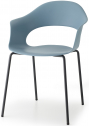 Кресло пластиковое Scab Design Lady B сталь, технополимер черный, голубой Фото 1