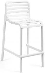 Стул пластиковый полубарный Nardi Doga Stool Mini стеклопластик белый Фото 1