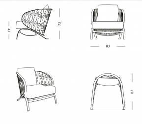 Кресло металлическое с подушками-thumbs-Фото3