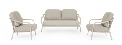 Комплект металлической лаунж мебели Garden Relax Edvige алюминий, роуп, олефин бежевый Фото 3