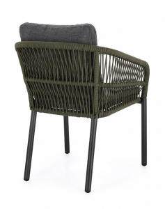 Кресло плетеное с подушками Garden Relax Galdana алюминий, роуп, полипропилен угольный, зеленый Фото 6