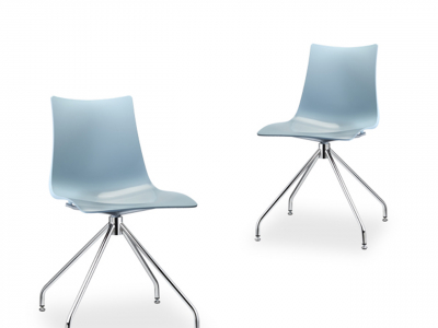 Стул пластиковый вращающийся Scab Design Zebra Technopolymer сталь, технополимер хром, голубой Фото 4