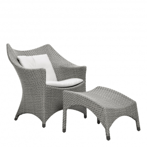Подставка для ног плетеная JANUS et Cie Amari алюминий, искусственный ротанг дымчатый Фото 6