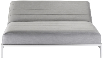 Лаунж-лежак двухместный Grattoni Bite алюминий, ткань sunbrella белый, светло-серый Фото 1