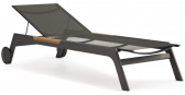 Лежак металлический Atmosphera Nevada алюминий, тик, текстилен графитовый Фото 5