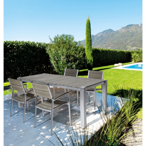 Стол из ДПК обеденный Garden Relax Otis алюминий, polywood серый Фото 6