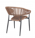 Кресло металлическое плетеное Garden Relax Algaida алюминий, роуп антрацит, натуральный Фото 8