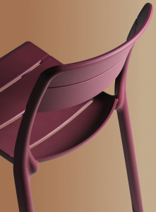 Стул пластиковый барный Nardi Cassia Stool стеклопластик бургунди Фото 4