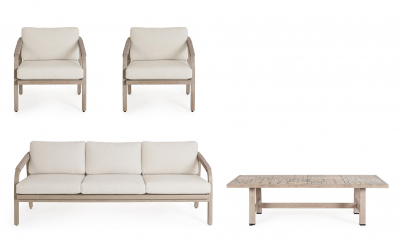 Комплект лаунж мебели Garden Relax Kalimera алюминий, роуп, олефин древесный Фото 5