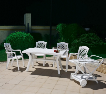 Стол пластиковый обеденный Siesta Garden Roma пластик белый Фото 4