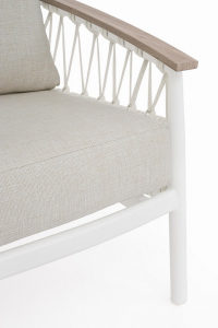 Диван трехместный с подушками Garden Relax Fenix алюминий, роуп, олефин белый Фото 3