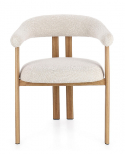 Кресло металлическое с обивкой Garden Relax Giuditta сталь, полиэстер натуральный, лен Фото 5