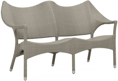 Диван двухместный плетеный JANUS et Cie Amari алюминий, искусственный ротанг палладиевый саржевый Фото 1