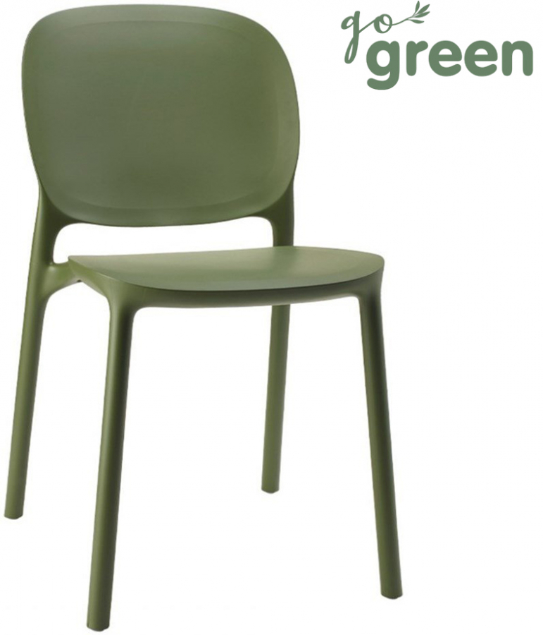 Стул пластиковый Hug Go Green, оливковый