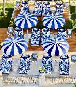 Зонт пляжный профессиональный Ø2.2 м Magnani Dali алюминий, Tempotest Para белый 15, синий 10 Фото 6