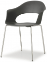 Кресло пластиковое Scab Design Lady B сталь, технополимер хром, антрацит Фото 1