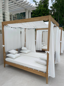 Шатер с лежаками RosaDesign Zante тик, роуп, олефин натуральный, белый Фото 8