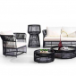 Высокий вазон Tagliamento Sofa living алюминий, искусственный ротанг черный Фото 2