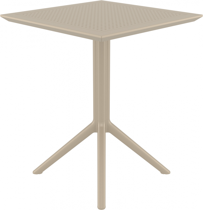 Стол пластиковый складной Sky Folding Table 60, бежевый, 600х600х740 мм