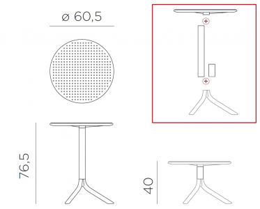 Стол пластиковый обеденный Nardi Step + Step Mini стеклопластик кофе Фото 2