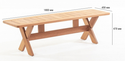 Скамейка деревянная WArt Focus Bench 180 ироко Фото 2