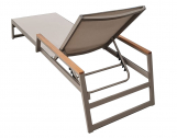 Шезлонг-лежак металлический Tagliamento Kemer алюминий, ироко, phifertex тортора Фото 5