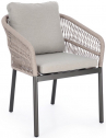 Кресло плетеное с подушками Garden Relax Galdana алюминий, роуп, полипропилен угольный, хаки Фото 1